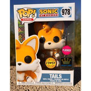 Funko Pop! Games: Sonic the Hedgehog-Tails (#978, CHASE, Flocked,Exclusive)